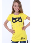 T-shirt with yellow mask appliqué NDZ5322 - Online store - Boutique